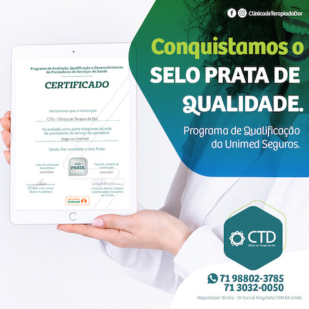 CTD recebe Selo Prata de Qualidade pela Seguros Unimed